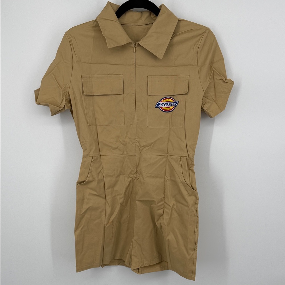 Dickies Tan Short Sleeve Jumpsuit Size Large
